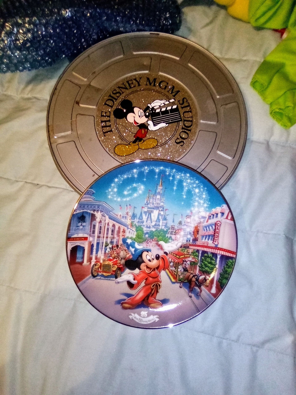 Disney Tin with Blue Scenic Mickey Sorcerer Illustration
